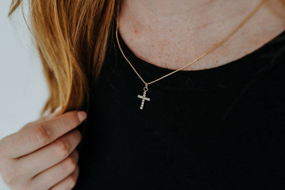 Diamond Cross Necklace: 16