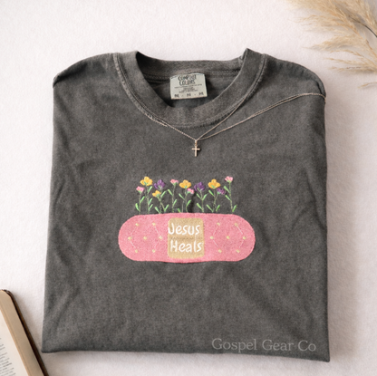Jesus Heals Embroidered Shirt: S / Crewneck Sweatshirt