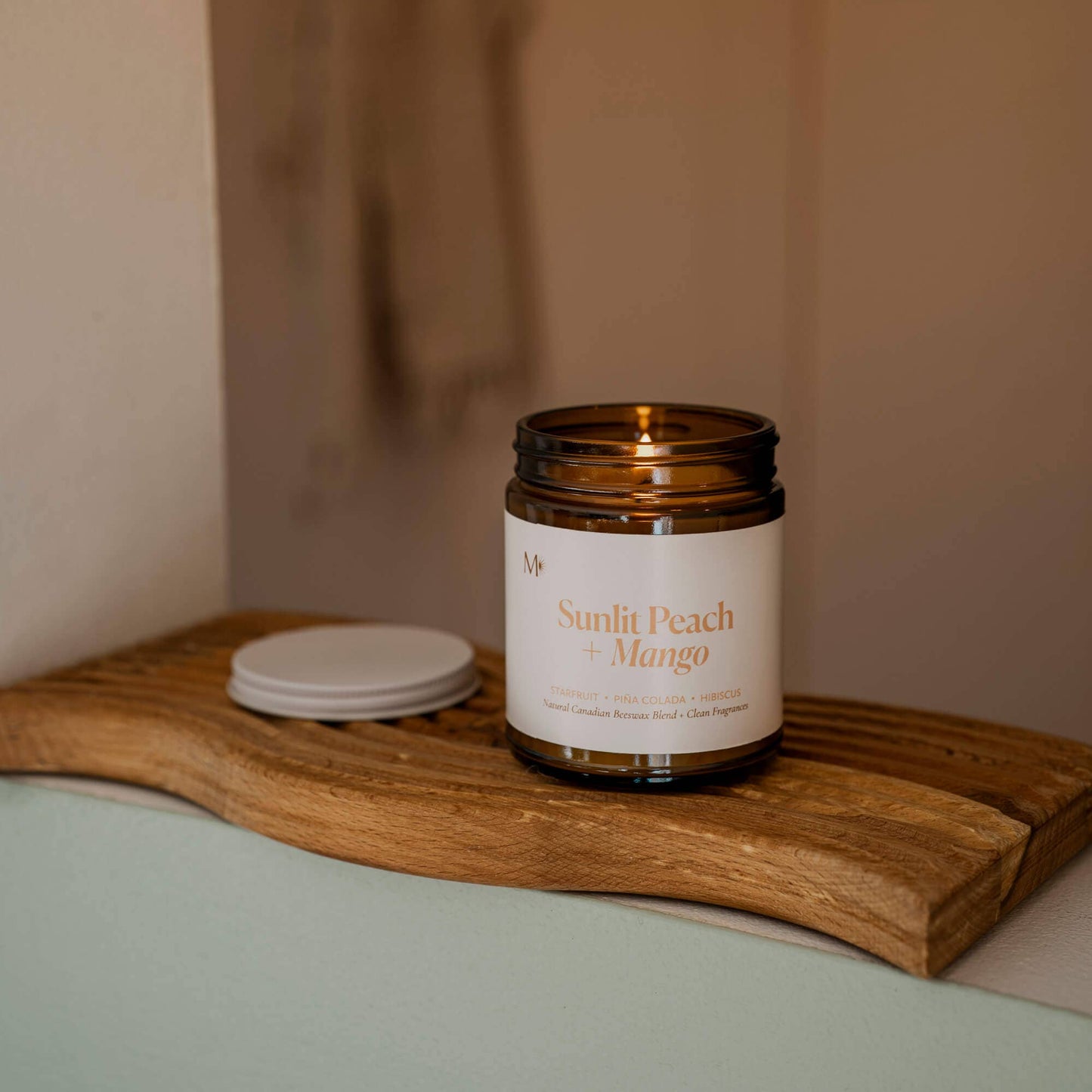 Sunlit Peach + Mango | Canadian Beeswax Candle