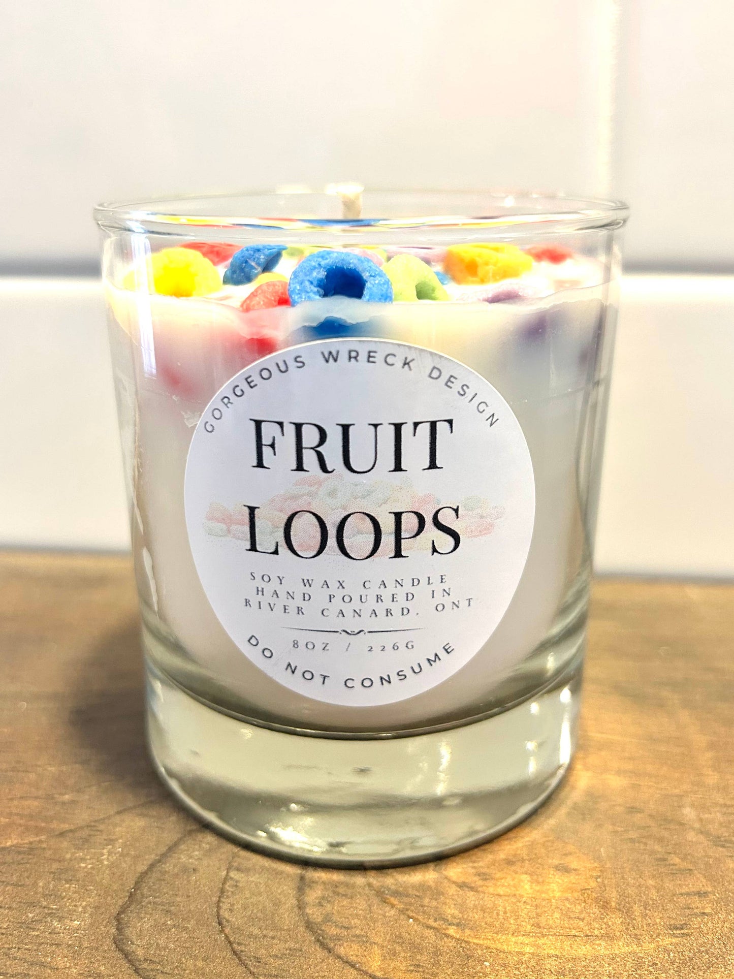 Fruit Loops Dessert Candle