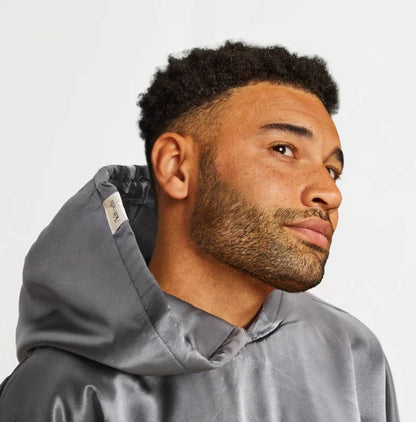 Glazey Satin Hoodie - Charcoal