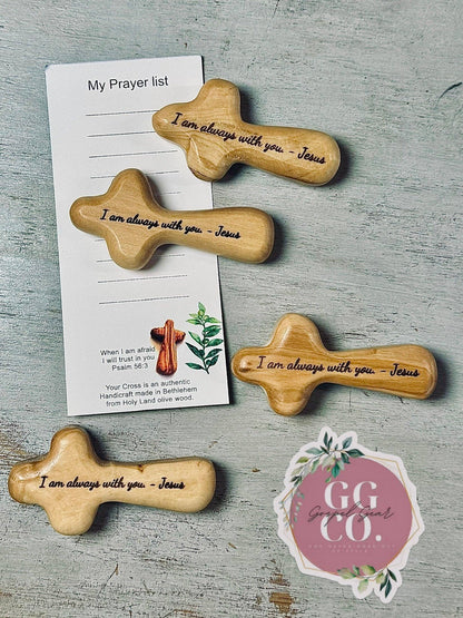 Engraved Olive Wood Comfort Prayer Cross
