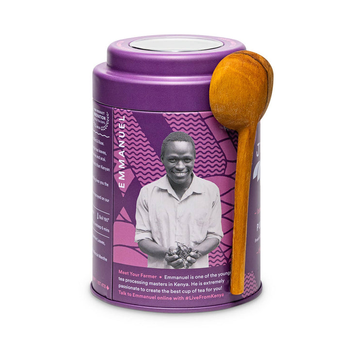 Purple Mint Tin with Spoon - Organic, Fair-Trade, Purple Tea