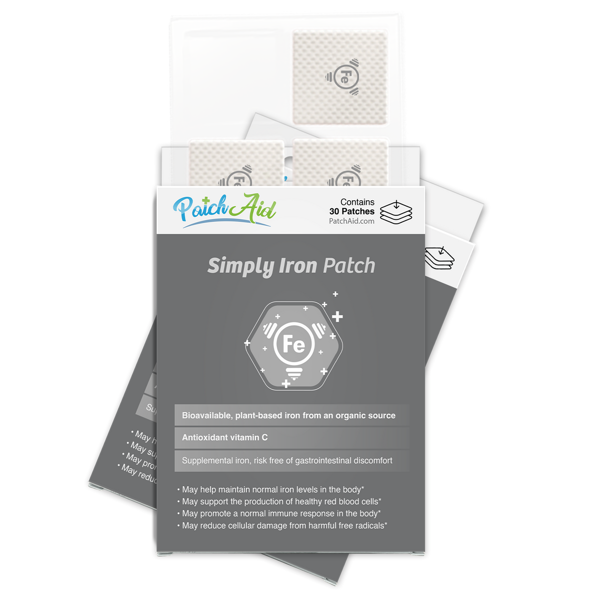 Simply Iron Patch - Gentle & Effective Iron Supplement: 1-Pack