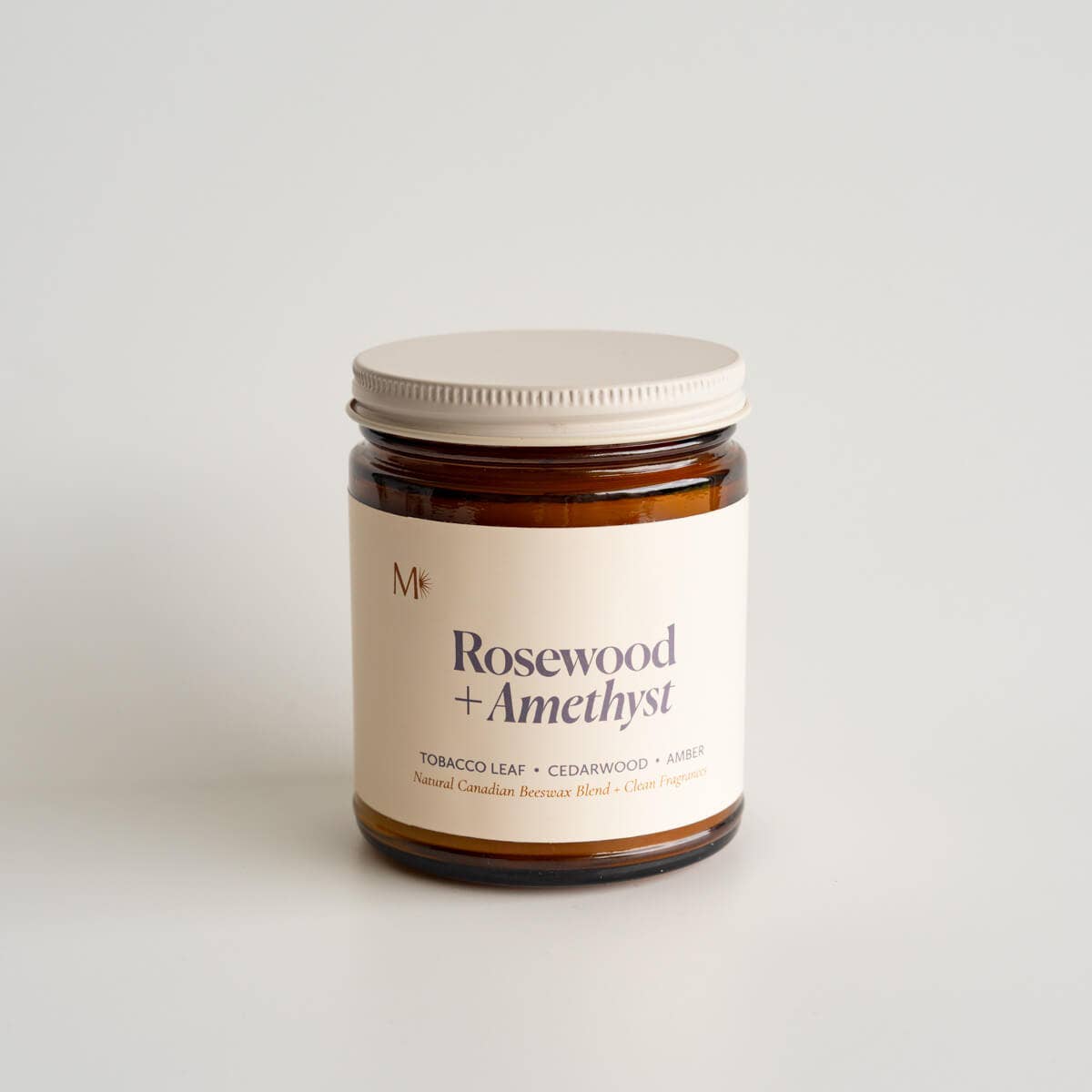 Rosewood + Amethyst | Canadian Beeswax Candle