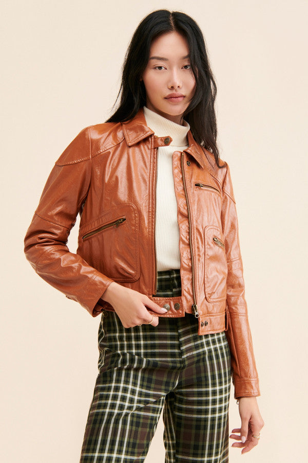 Josie Vegan Jacket - Brown