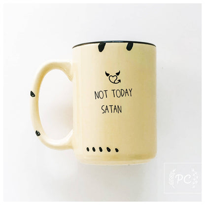 Not today satan | ceramic mug: Blue