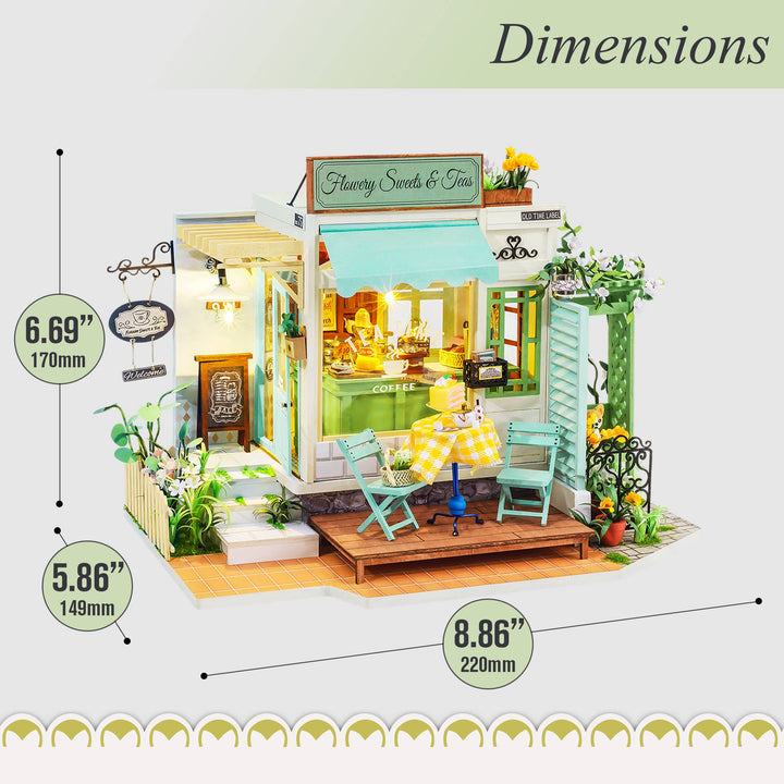 DIY Miniature House Kit: Flowery Sweets & Teas