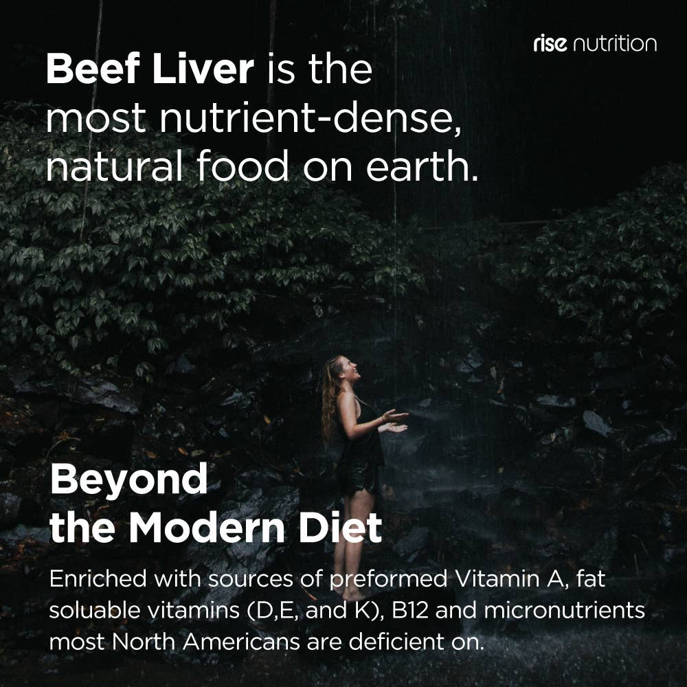 Grass-Fed Beef Liver -  Non-GMO & Pure - 120 Capsules Energy