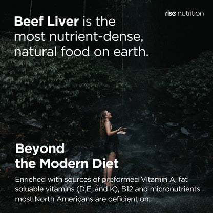 Grass-Fed Beef Liver -  Non-GMO & Pure - 120 Capsules Energy