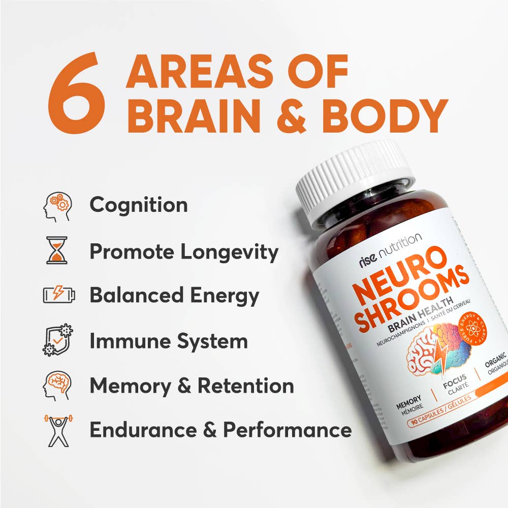 Neuroshrooms - Organic Lion's Mane, Cordyceps, Reishi 90 ct