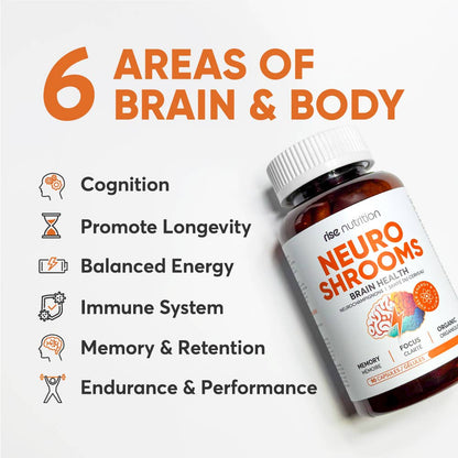Neuroshrooms - Organic Lion's Mane, Cordyceps, Reishi 90 ct