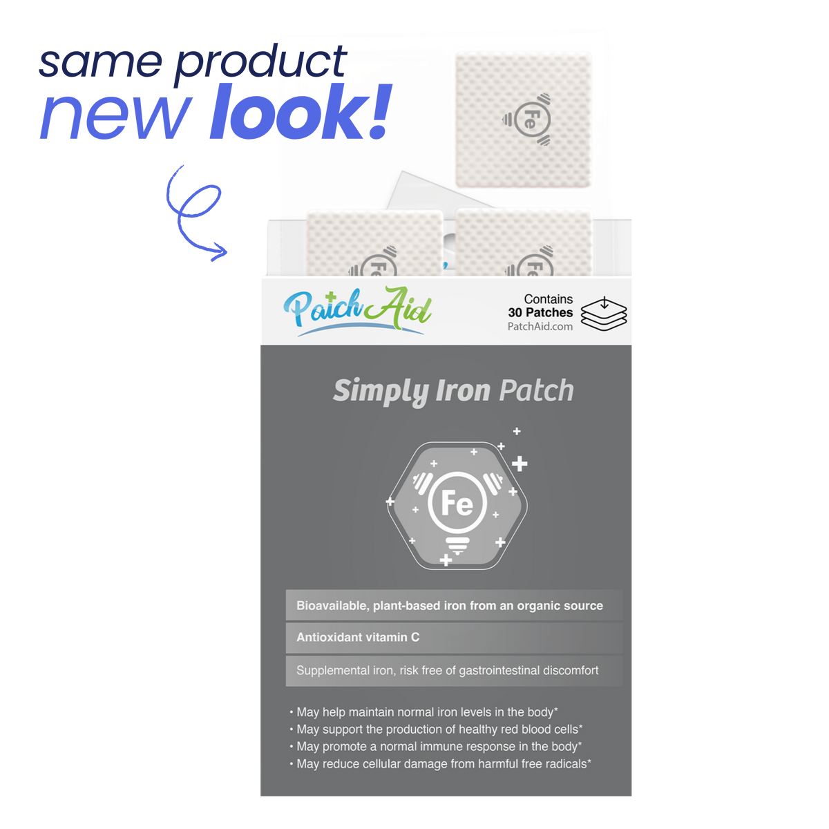 Simply Iron Patch - Gentle & Effective Iron Supplement: 1-Pack