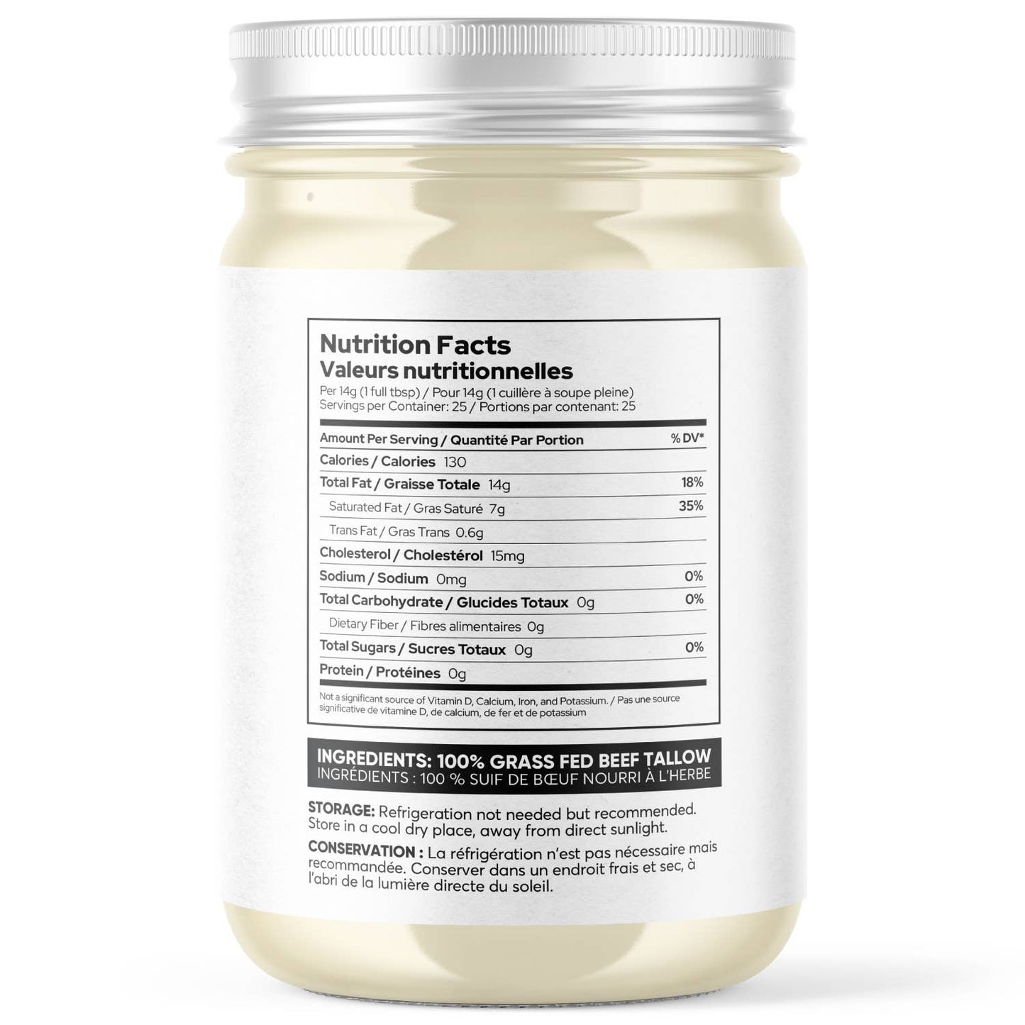 Grass-Fed Beef Tallow - Canadian, Paleo, Keto |12 oz, 355ml