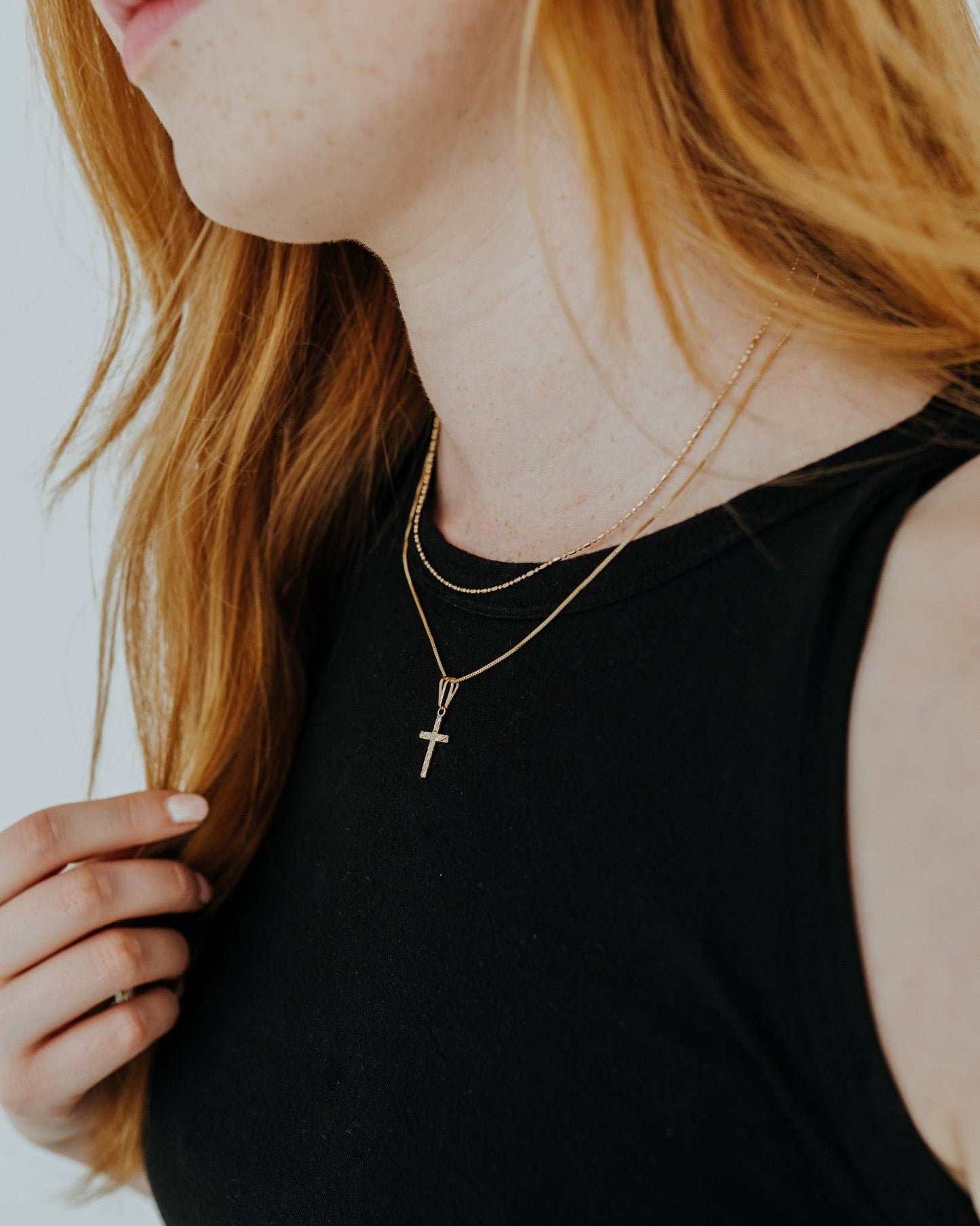 Etched Cross Necklace