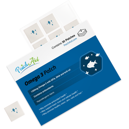 Omega-3 Vitamin Patch - Heart & Brain Health Support: 12-Pack with Display Case