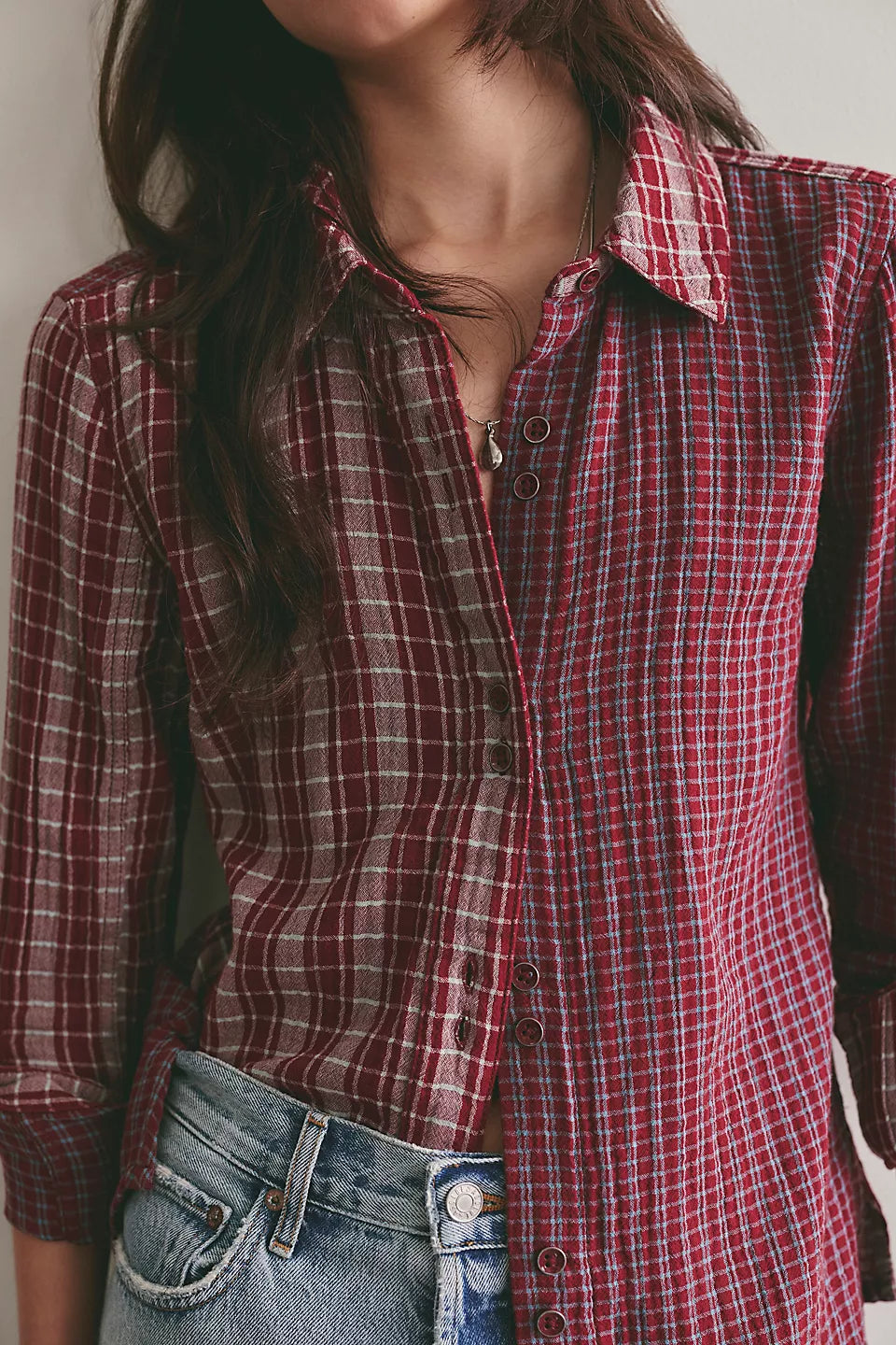 Benny Slim YD Plaid - Rusty Red Combo