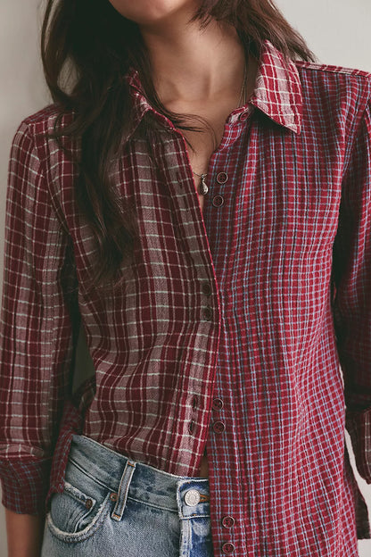 Benny Slim YD Plaid - Rusty Red Combo