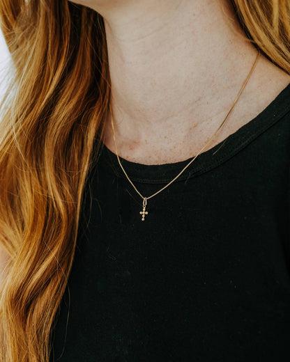 Mini Dot  Cross Necklace: 18