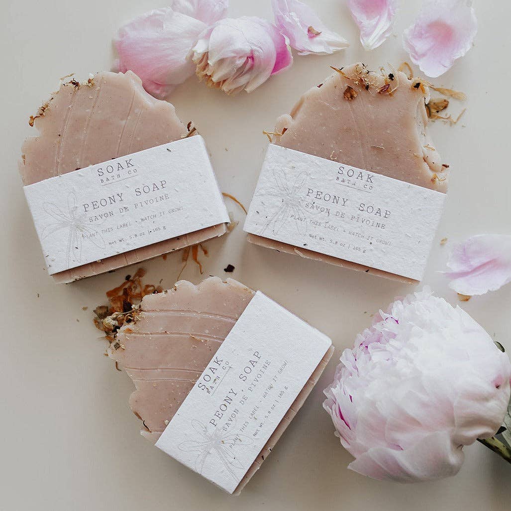 Peony Soap Bar: Floral Collection - Made in Canada