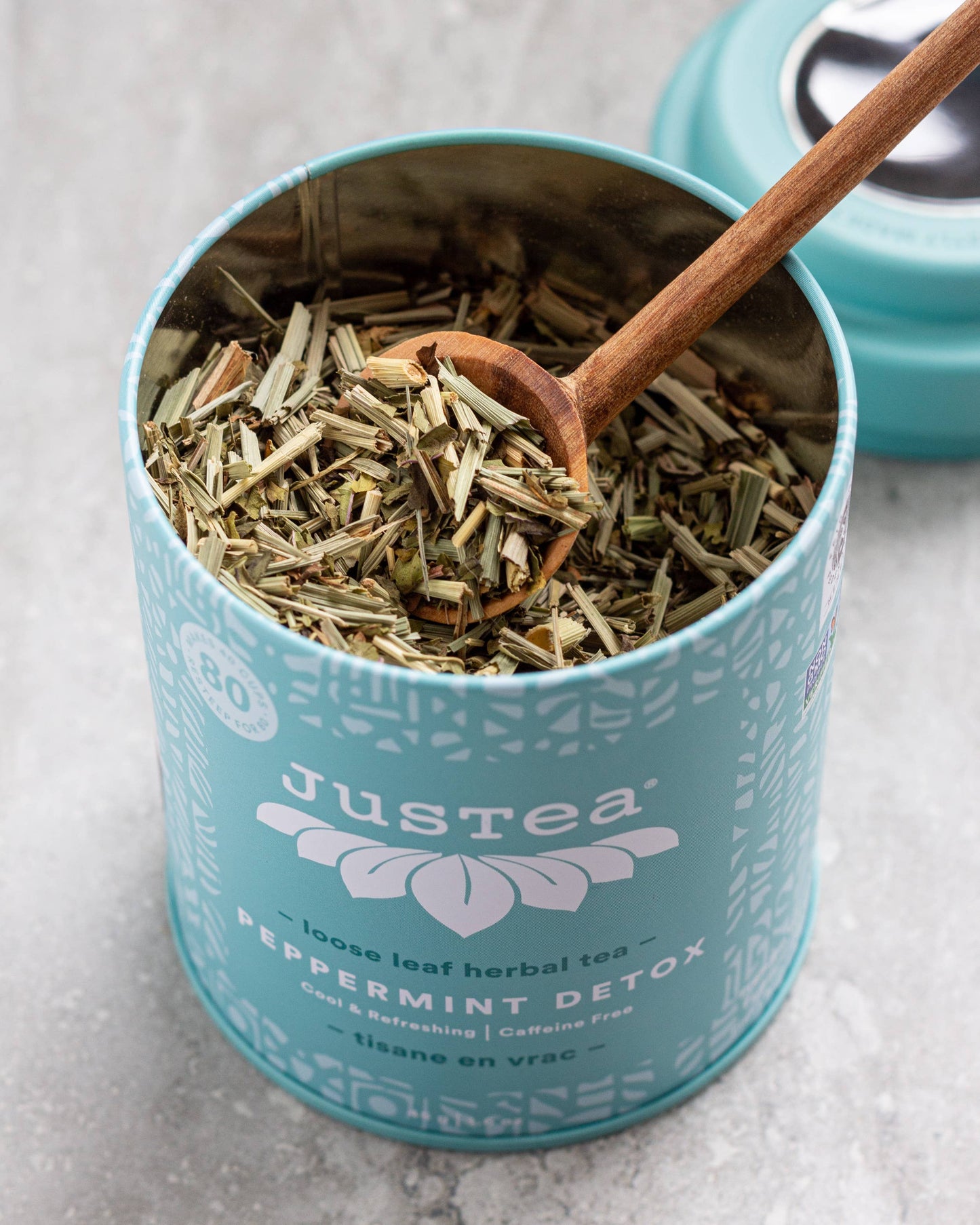 Peppermint Detox Tin & Spoon- Organic, Fair-Trade Herbal Tea