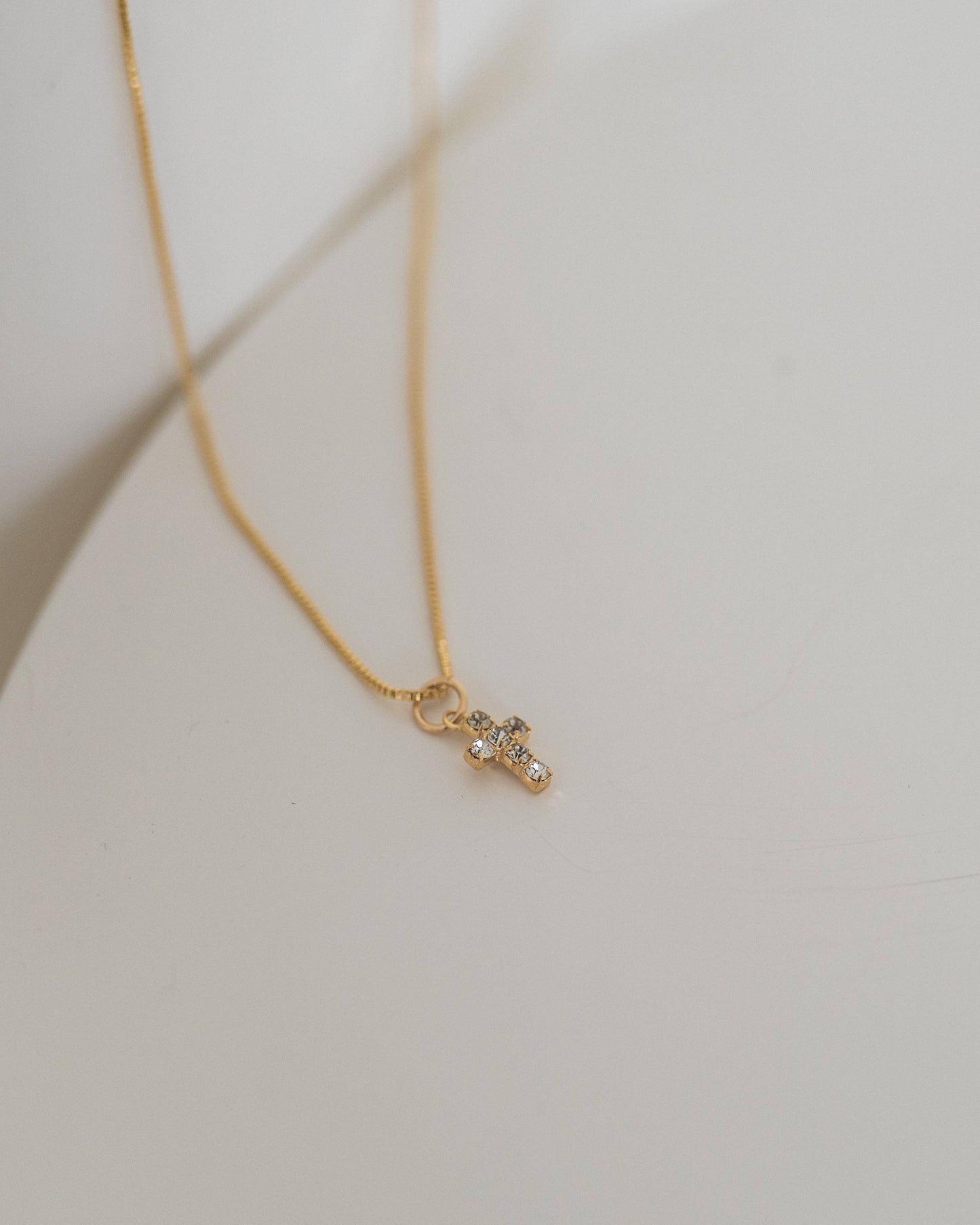 Mini Diamond Cross Necklace: 18