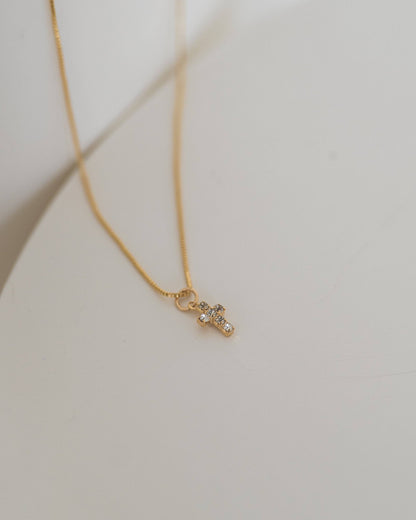 Mini Diamond Cross Necklace: 18