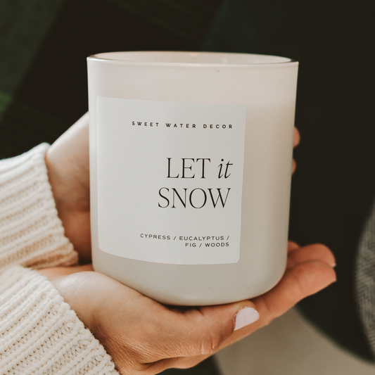 Let It Snow 15 oz Soy Candle, Matte Jar - Home Decor