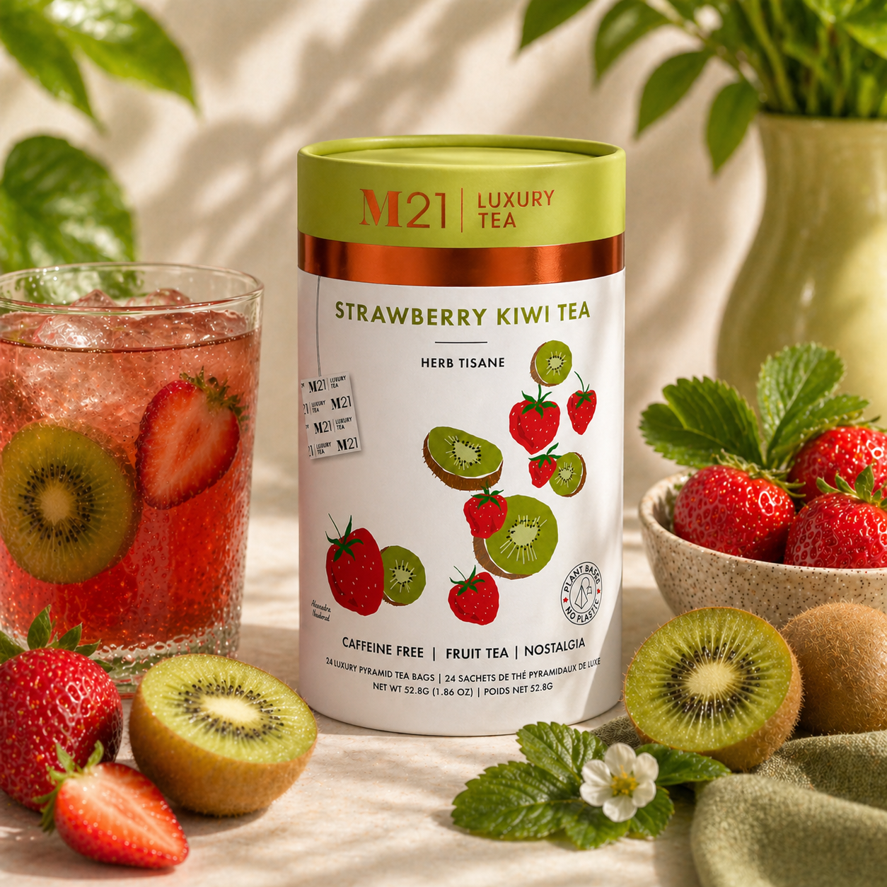 Strawberry Kiwi Luxury Herbal Tea | Canadian | 24ct