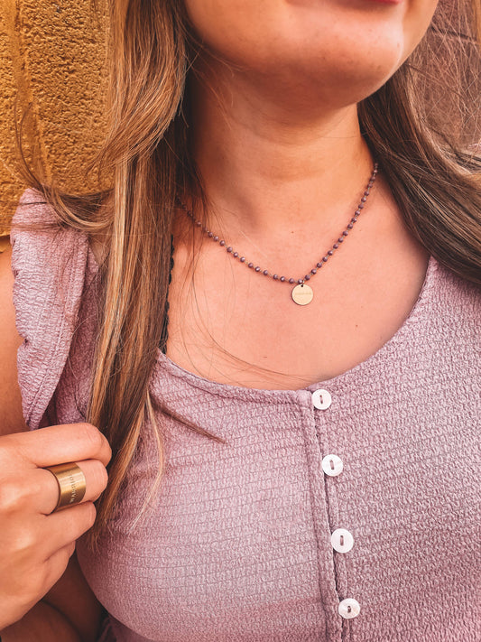 Lilac Grace Serenity Stone Necklace: GRACE