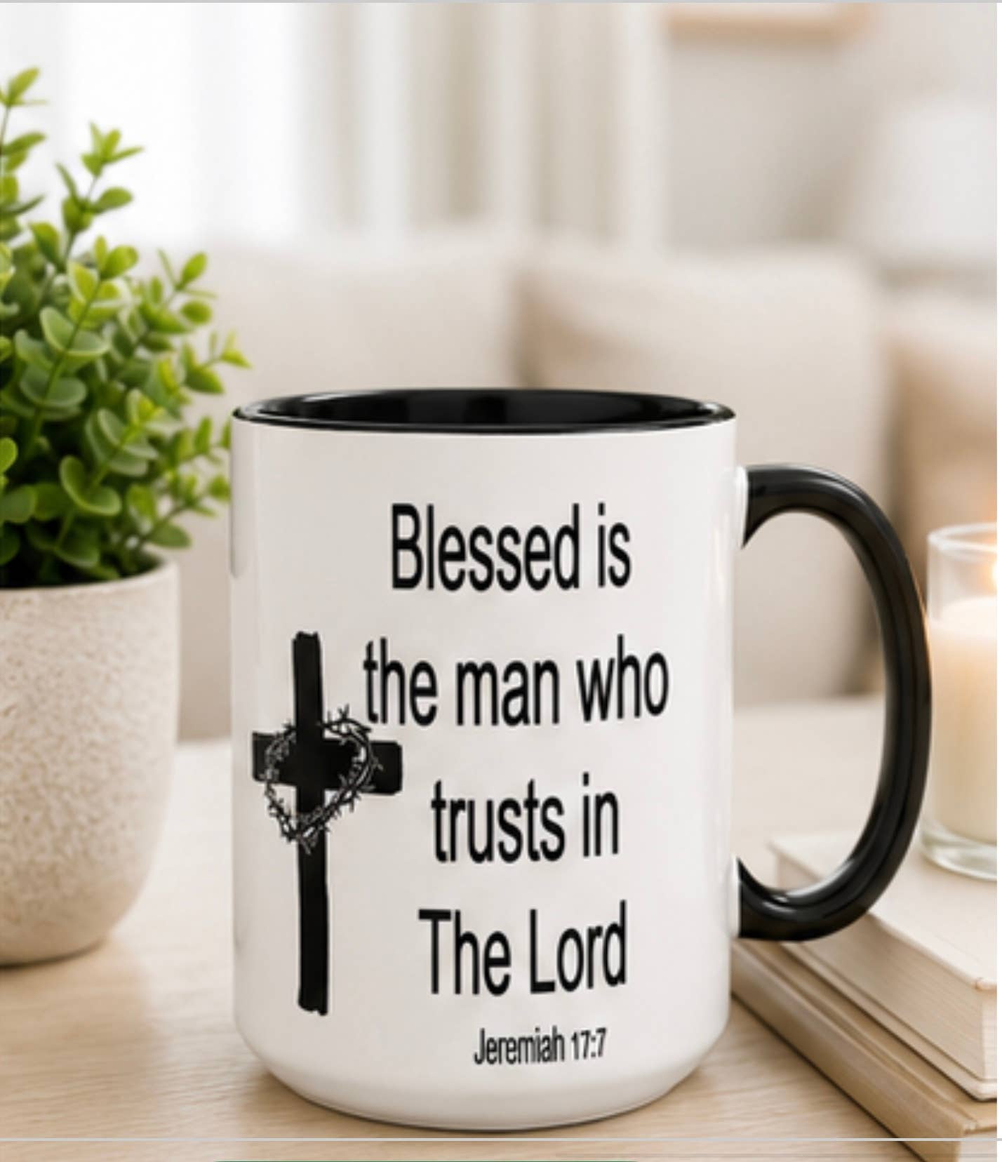 Blessed Is The Man Scripture Mug - Faith, Christian