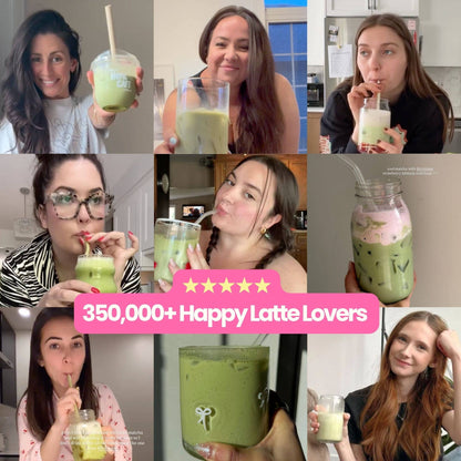 Superfood Latte Powder, Strawberry Matcha with Collagen