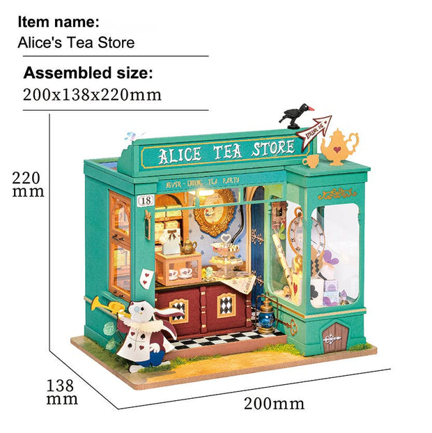 DIY Miniature House Kit: Alice's Tea Store
