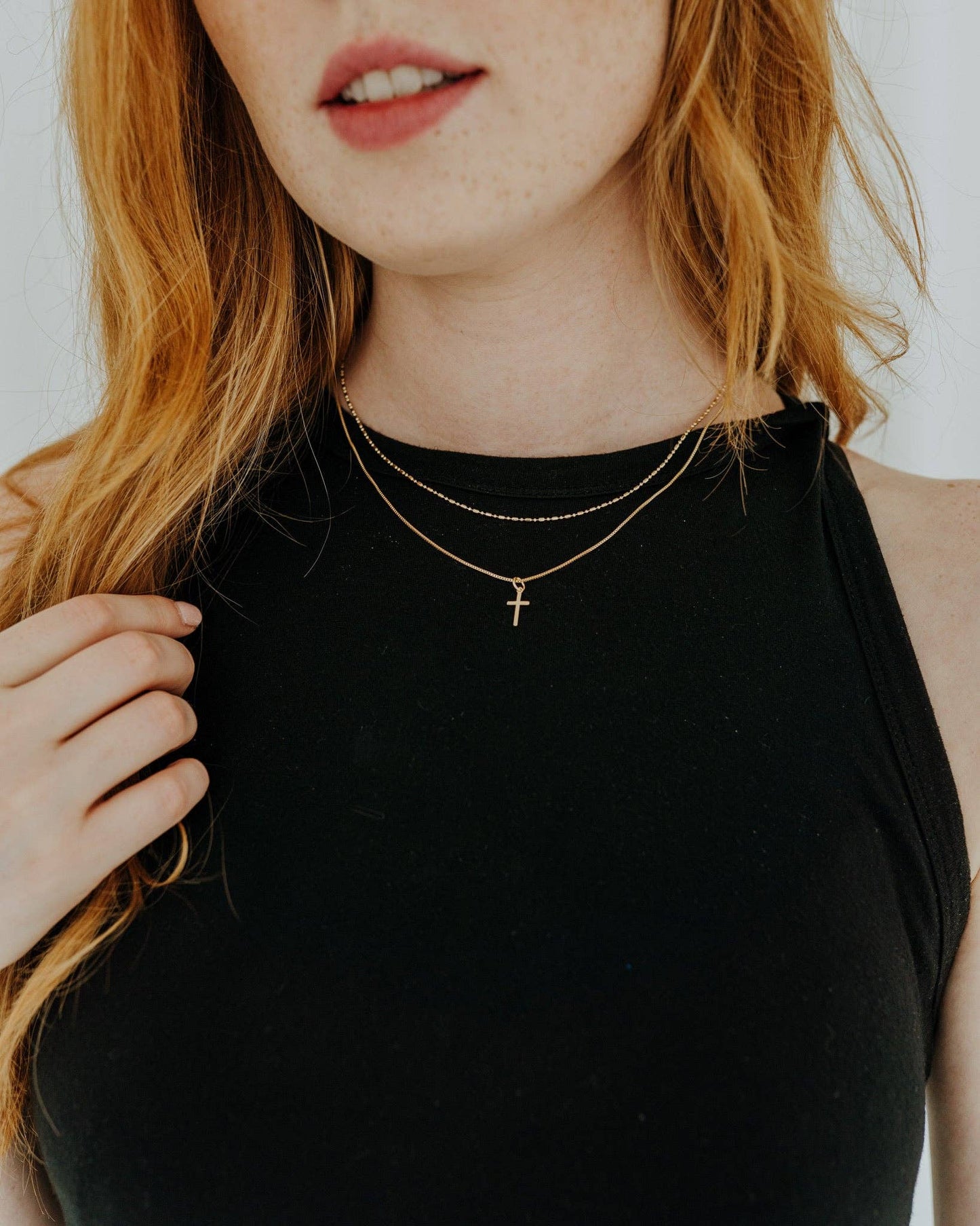Dainty Cross Necklace: 16