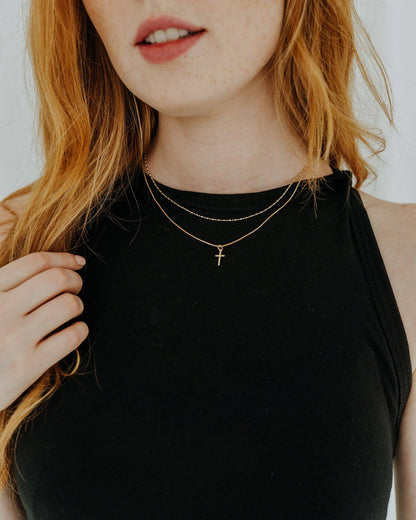 Dainty Cross Necklace: 16