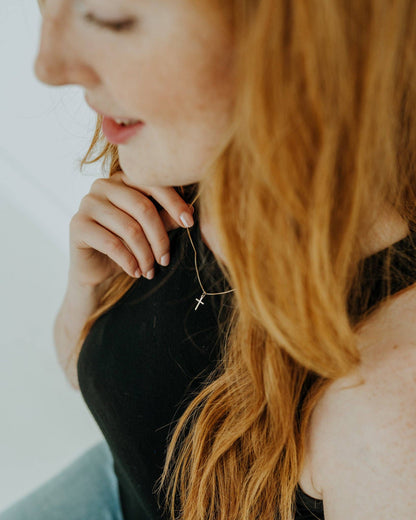 Dainty Cross Necklace: 16