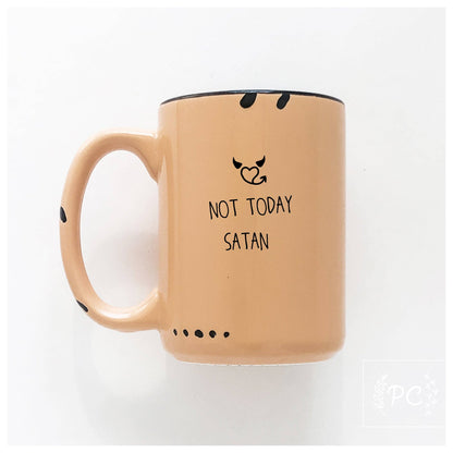 Not today satan | ceramic mug: Blue