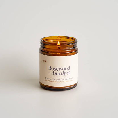 Rosewood + Amethyst | Canadian Beeswax Candle