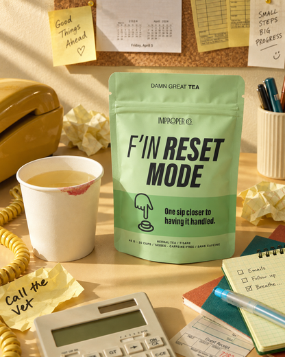 F'in Reset Mode Herbal tea, 20 Servings, Tea Blend