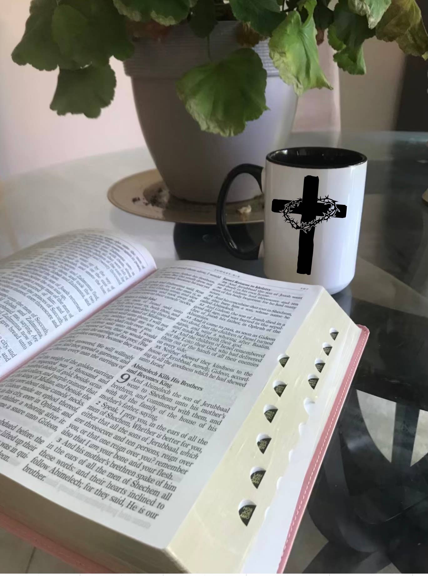 Cross with Crown Of Thorns Ceramic Mug - Faith, Christian