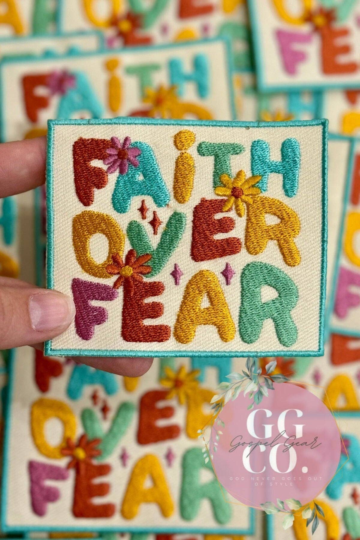 Faith Over Fear Embroidered Patch
