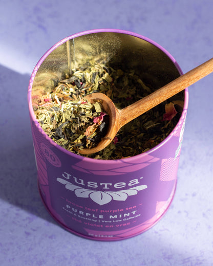 Purple Mint Tin with Spoon - Organic, Fair-Trade, Purple Tea