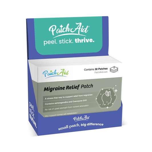 Migraine Relief Patch - Headache Relief & Relaxation Support: 12-Pack with Display Case