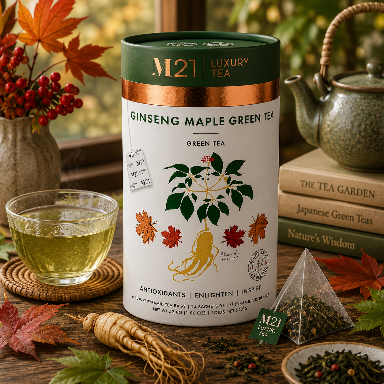 Maple Ginseng Luxury Green Tea | Canadian | 24ct