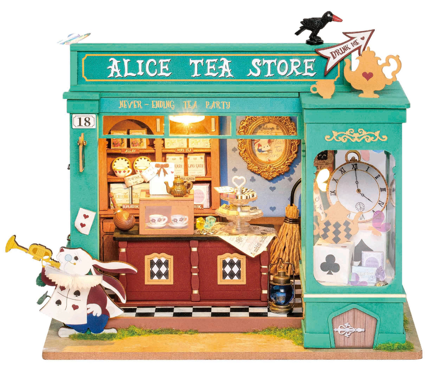 DIY Miniature House Kit: Alice's Tea Store