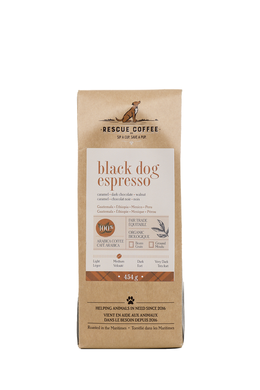 Black Dog Espresso | Medium Roast | 1lb Bag | Organic Coffee: Whole bean