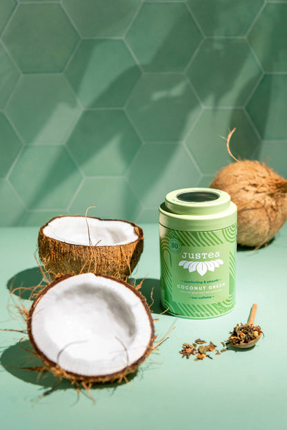 Coconut Green Tin & Spoon - Organic, Fair-Trade, Green Tea