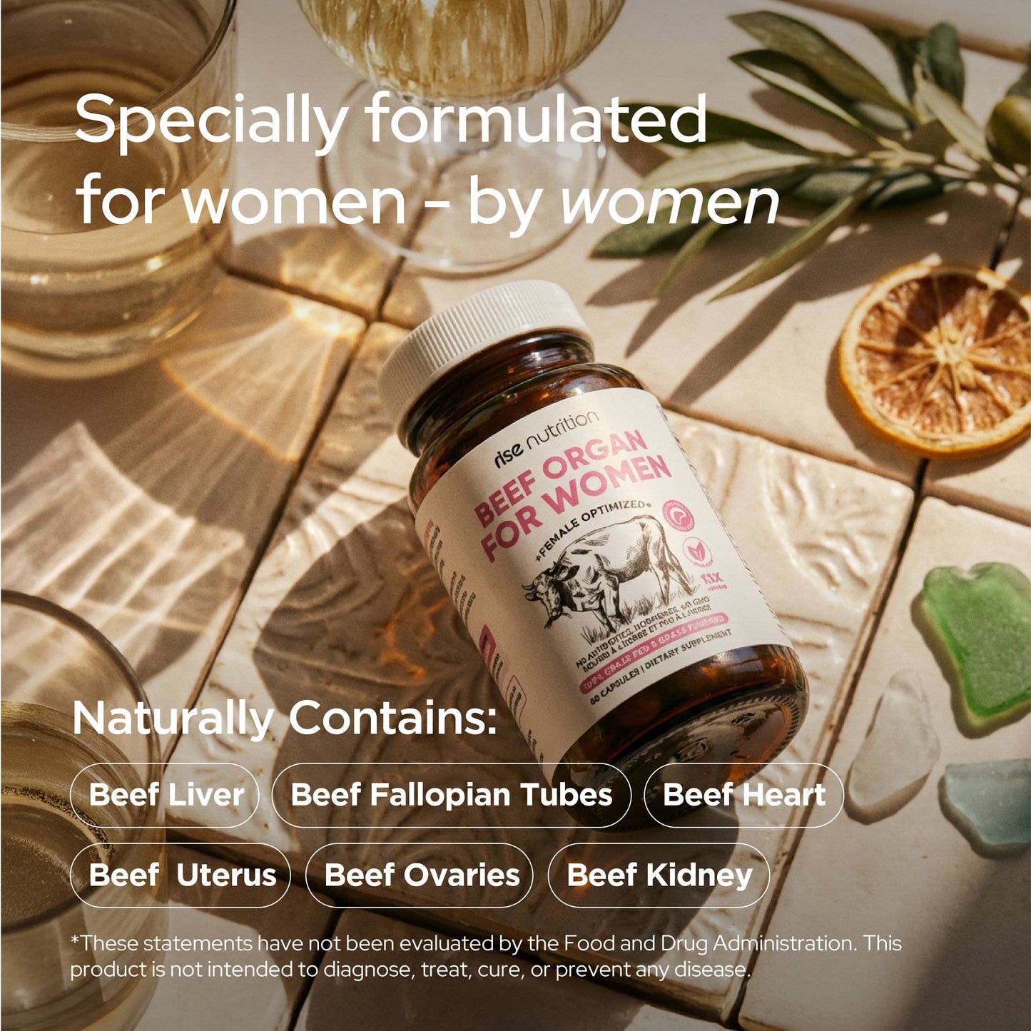 Rise Nutrition Female Optimized Beef Organs 60ct