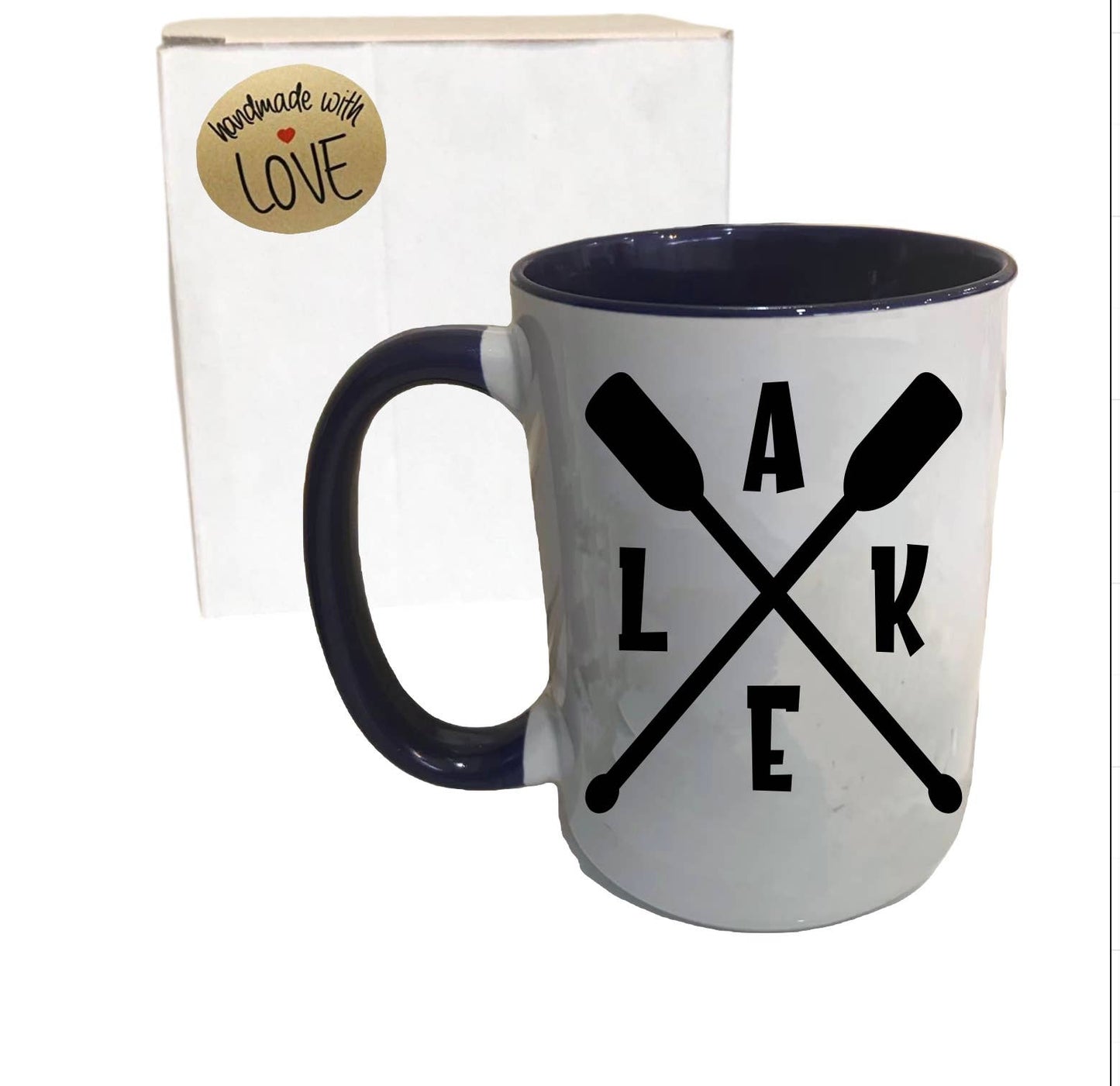 Lake Paddle 15oz Ceramic Mug - Nautical, Lake, Cottage