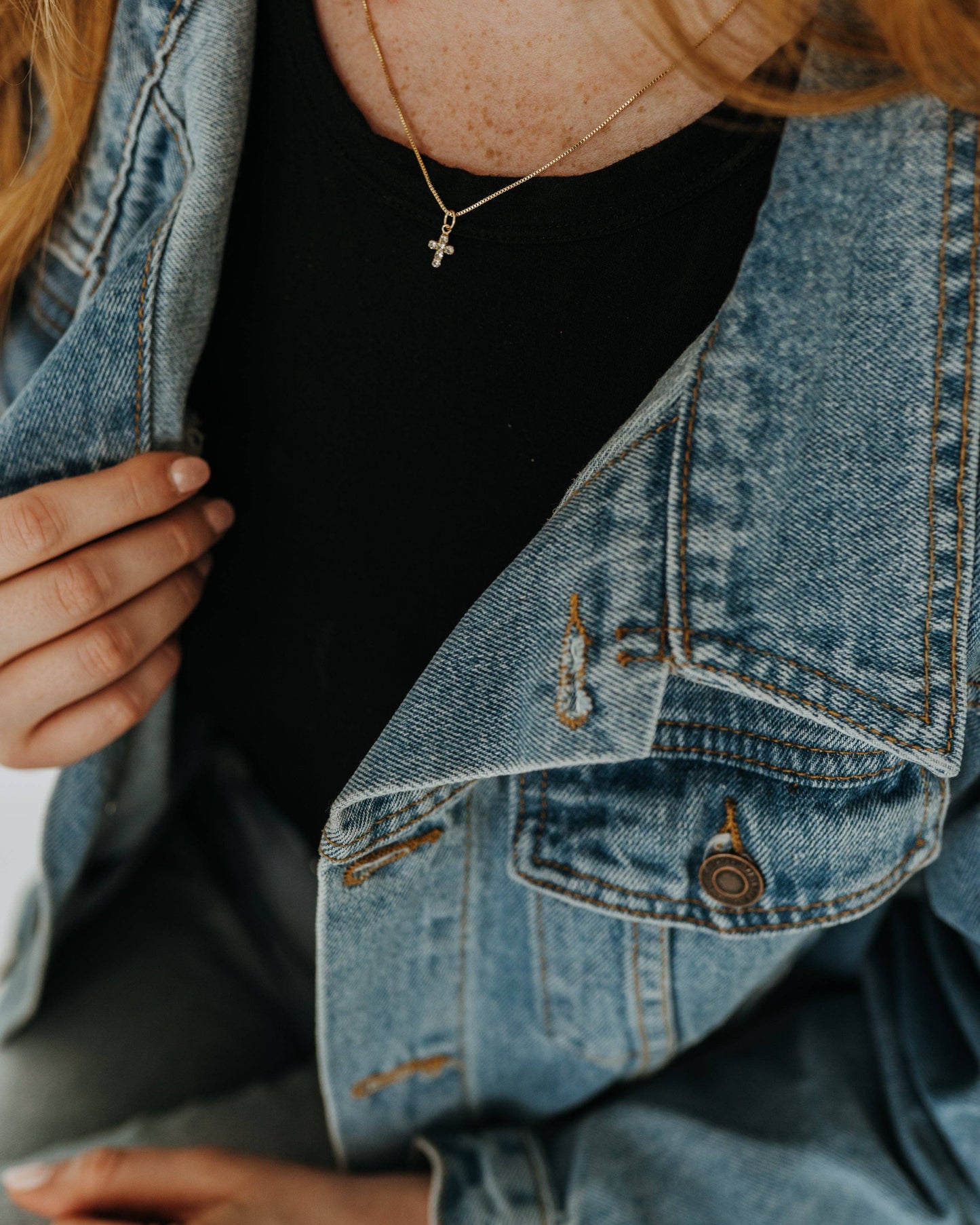 Mini Diamond Cross Necklace: 18